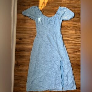 Hollister Light Blue Puff Sleeve Dress